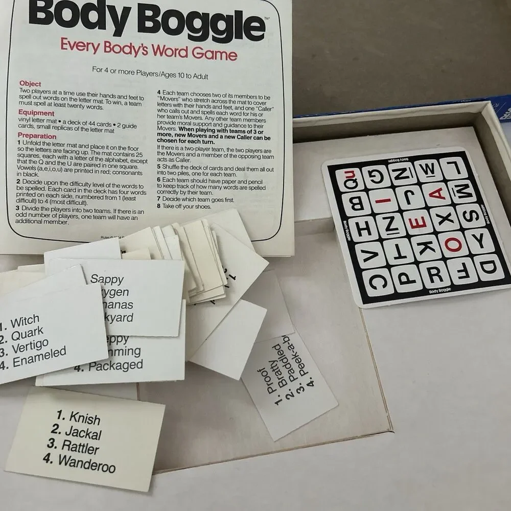 Vintage Body Boggle Every Body’s Word Game By Parker Brothers 1984 Complete